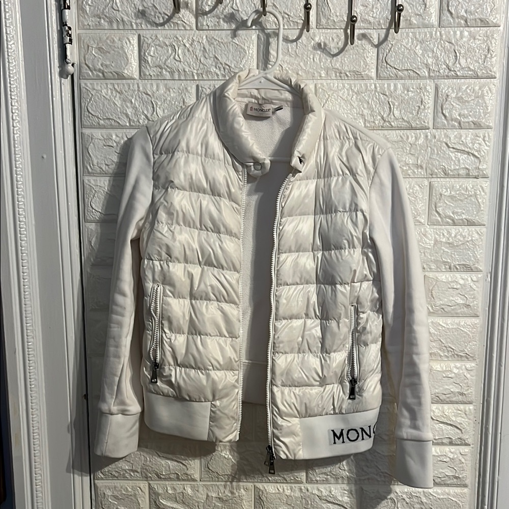 Moncler White Puffer Jacket Modern Quilted Design